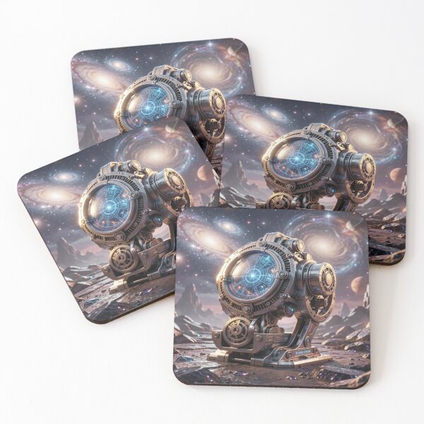 Item preview, Cosmic chronometer with glowing star map in a futuristic alien landscape designed and sold by FotoworldEdel.