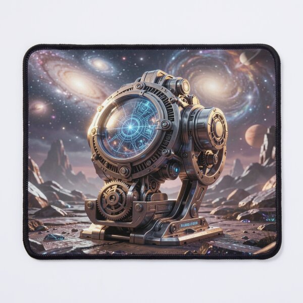 Item preview, Cosmic chronometer with glowing star map in a futuristic alien landscape designed and sold by FotoworldEdel.
