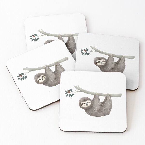 Item preview, Cute Sloth Hanging on a Branch illusrtation designed and sold by Loom of M..