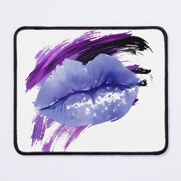 Item preview, Purple Blue Glitter Lips with Brushstrokes - Bold Pop Art Art Print designed and sold by DesignArtist.ia.