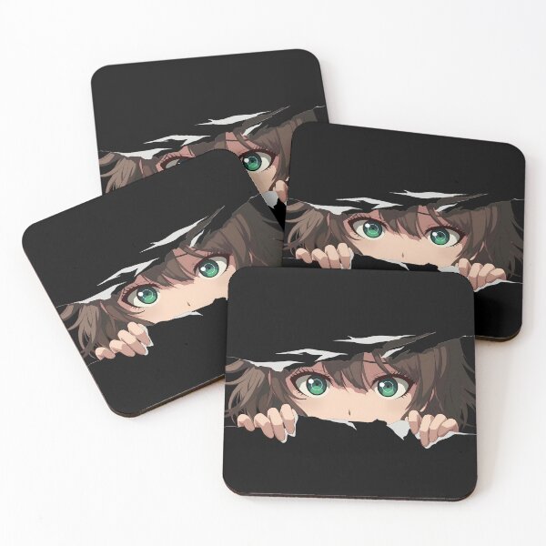 Item preview, Chihiro Fujisaki Danganronpa Eyes Peeker Torn Paper Green Stare designed and sold by PMartistStudio.