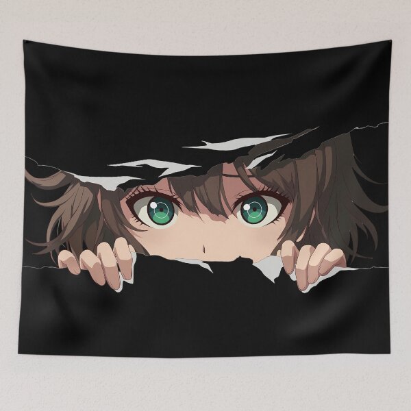 Item preview, Chihiro Fujisaki Danganronpa Eyes Peeker Torn Paper Green Stare designed and sold by PMartistStudio.