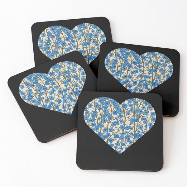 Item preview, Little Blue Flowers in heart designed and sold by uunaa.