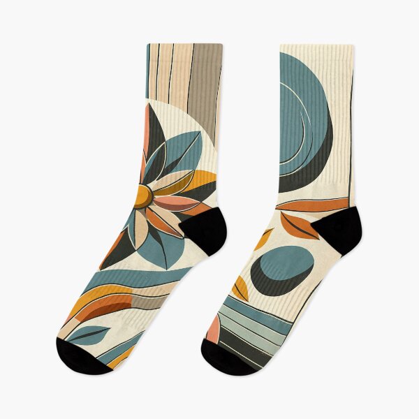 Item preview, Geometric Botanical Flower with Retro Arches designed and sold by InkSmithery.
