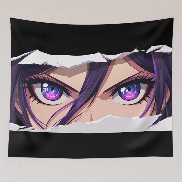Item preview, Mukuro Ikusaba Danganronpa Purple Eyes Peeker Torn Paper Closeup designed and sold by PMartistStudio.