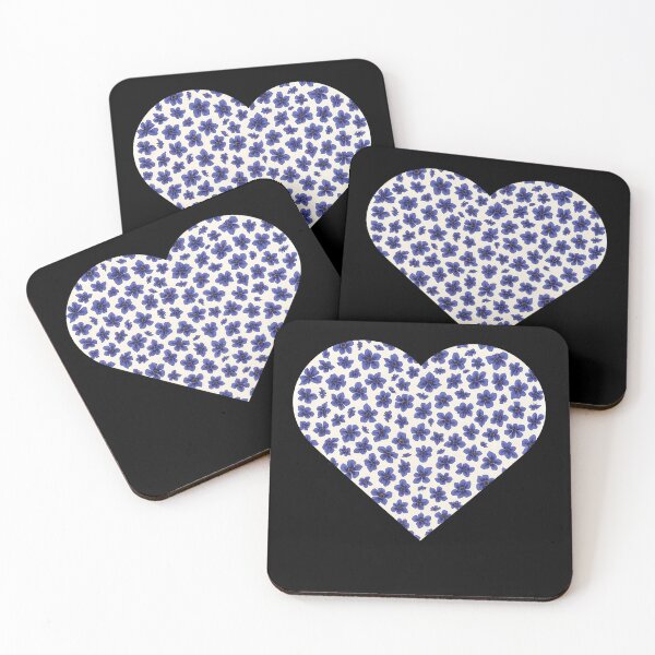 Item preview, Little Blue Flowers in heart designed and sold by uunaa.