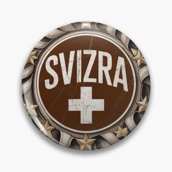 Item preview, Vintage SVIZRA Badge Emblem with White Cross designed and sold by Bloomkept.