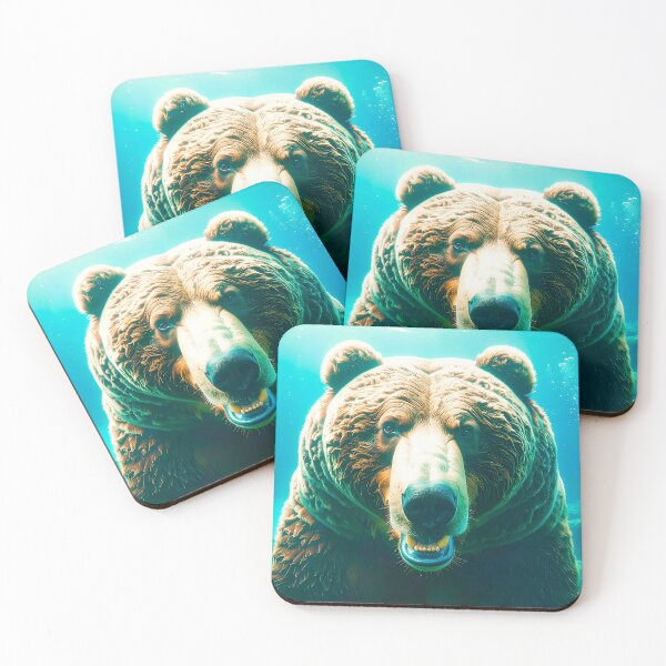 Item preview, A bear portrait with fish designed and sold by Creative Visualize.