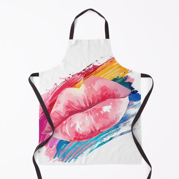 Item preview, Labios rosados brillantes con pinceladas coloridas - Lámina de arte pop atrevida designed and sold by DesignArtist.ia.
