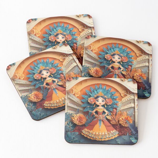 Item preview, Vibrant Paper Art woman Amidst Floral Background designed and sold by Artessie.