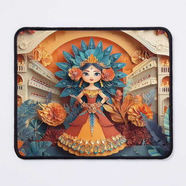 Item preview, Vibrant Paper Art woman Amidst Floral Background designed and sold by Artessie.