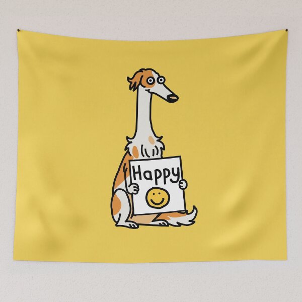 Item preview, Happy Borzoi Dog designed and sold by ellenhenry.