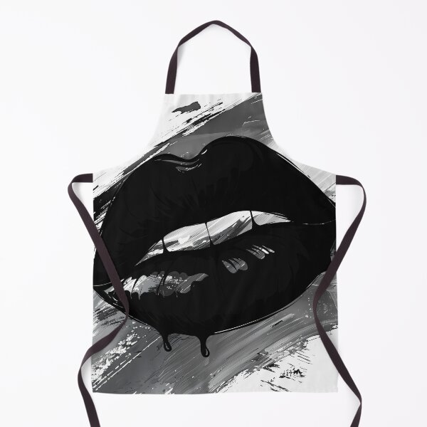 Item preview, Labios negros brillantes con pinceladas - Impresión de arte pop monocromática audaz designed and sold by DesignArtist.ia.