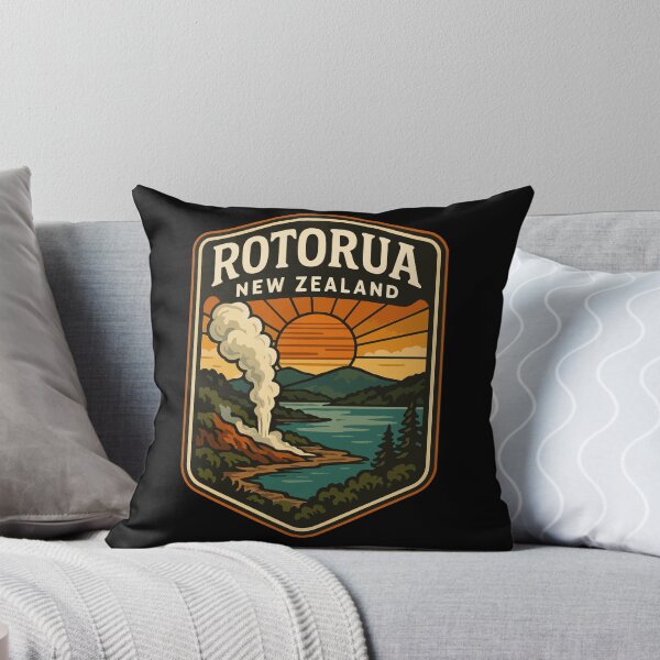 Item preview, Rotorua New Zealand Retro Vintage Travel designed and sold by TomFrontierArt.