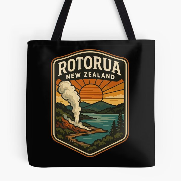 Item preview, Rotorua New Zealand Retro Vintage Travel designed and sold by TomFrontierArt.