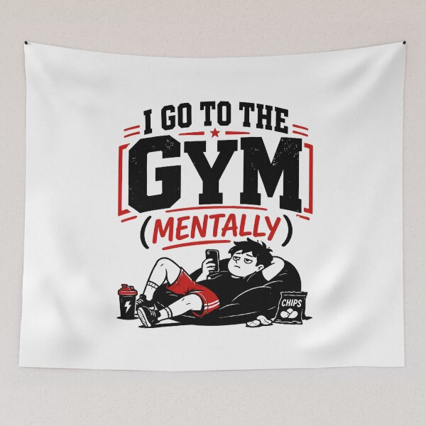 Item preview, Funny Gym Shirt – I Go To The Gym Mentally Humor Tee, Lazy Workout Joke Shirt, Sarcastic Fitness Graphic designed and sold by lamiarte.