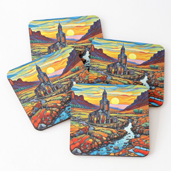 Item preview, Ruined church at sunset designed and sold by George Hutton Hunter.