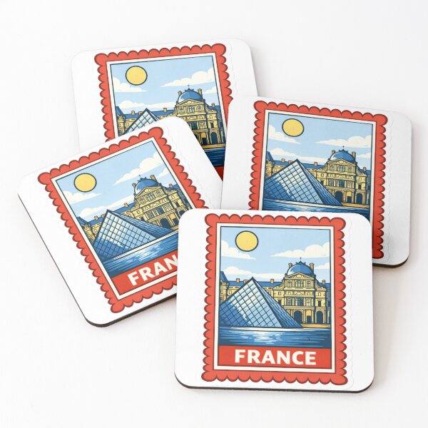 Item preview, France Louvre Pyramid Travel Stamp Sticker Magnet designed and sold by CLOUTKULT.