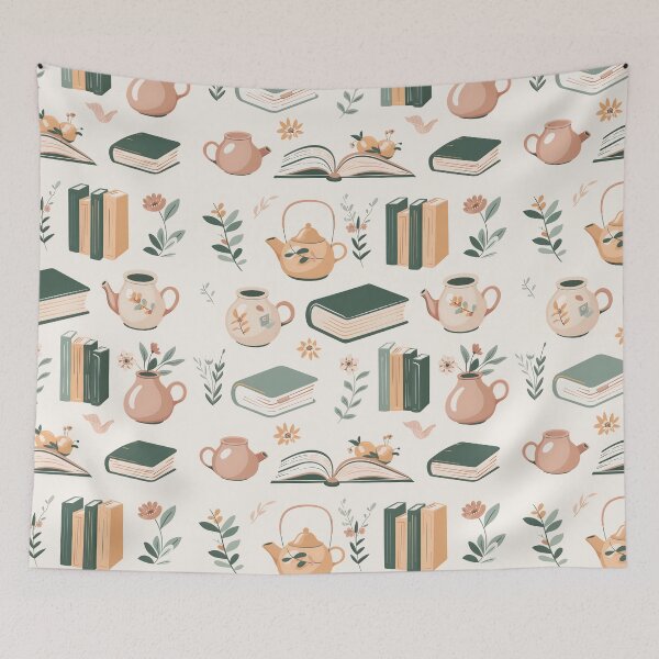 Item preview, Floral Books and Tea designed and sold by xiao xuans.