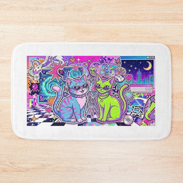 Item preview, Retro Y2K Cyber Cats - Aesthetic 90s Neon Party designed and sold by Csstoree.