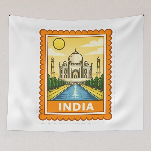 Item preview, India Taj Mahal Travel Stamp Sticker Magnet designed and sold by CLOUTKULT.