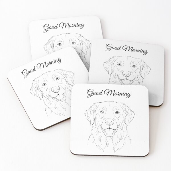 Item preview, Good morning Golden retriever image. designed and sold by The lucky Hippy.