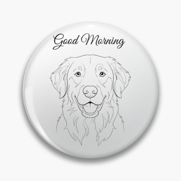 Item preview, Good morning Golden retriever image. designed and sold by The lucky Hippy.