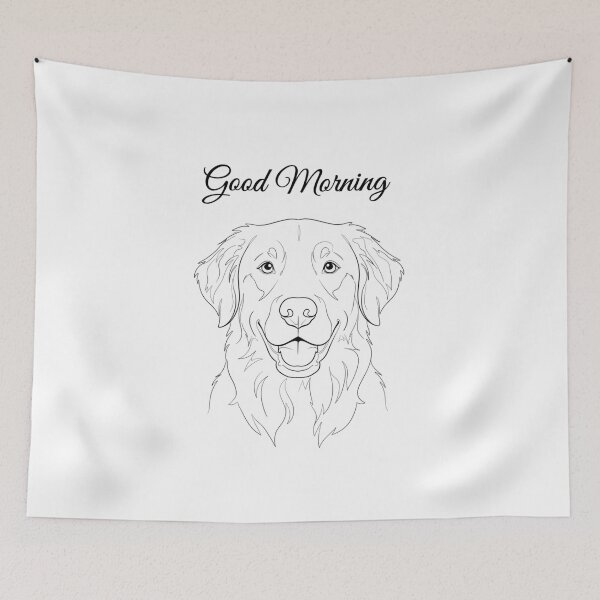 Item preview, Good morning Golden retriever image. designed and sold by The lucky Hippy.