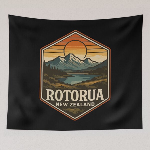 Item preview, Rotorua New Zealand Vintage Travel designed and sold by TomFrontierArt.