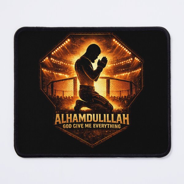 Item preview, The Champion’s Prayer: Golden Octagon Silhouette — MMA Art designed and sold by anidiots-studio.