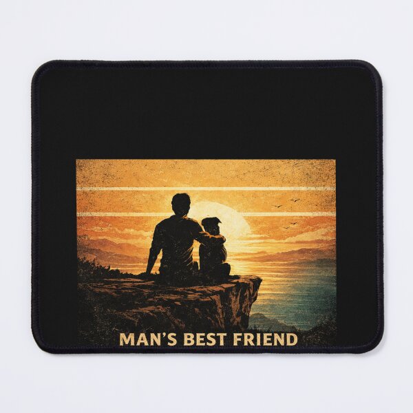 Item preview, Man’s Best Friend Shirt Dog Lover Gift Sunset Man and Dog Silhouette T-Shirt designed and sold by ZEBBEDE - Minimal Streetwear .