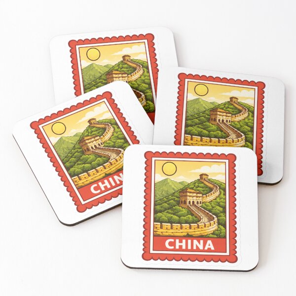 Item preview, China Great Wall Travel Stamp Sticker Magnet designed and sold by CLOUTKULT.