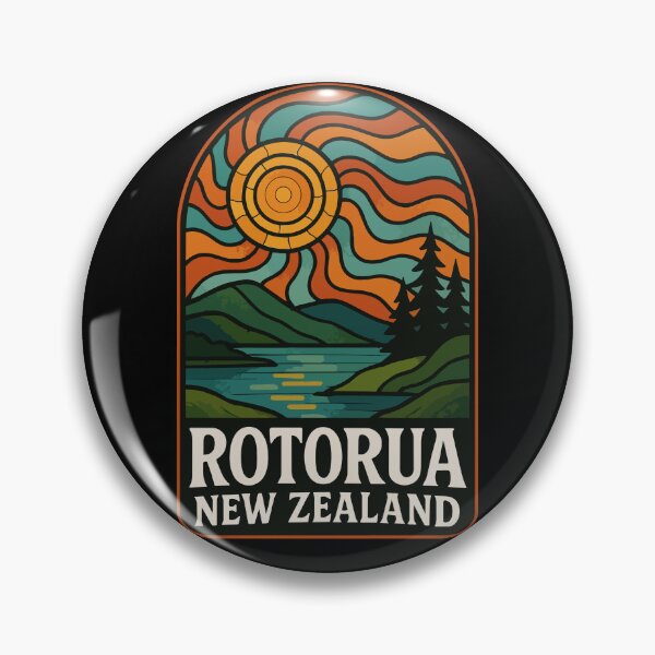 Item preview, Rotorua New Zealand Retro Stained Glass Travel designed and sold by TomFrontierArt.
