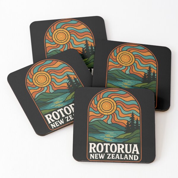 Item preview, Rotorua New Zealand Retro Stained Glass Travel designed and sold by TomFrontierArt.