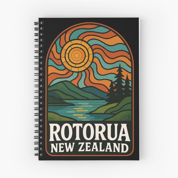 Item preview, Rotorua New Zealand Retro Stained Glass Travel designed and sold by TomFrontierArt.