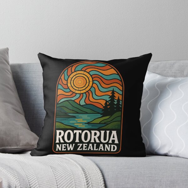 Item preview, Rotorua New Zealand Retro Stained Glass Travel designed and sold by TomFrontierArt.