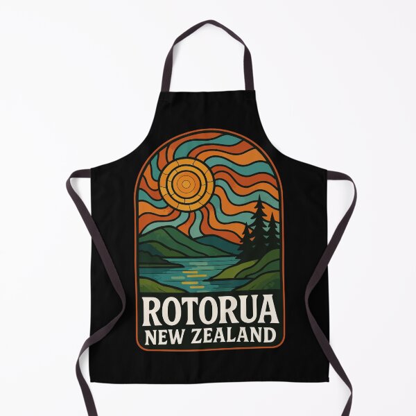 Item preview, Rotorua New Zealand Retro Stained Glass Travel designed and sold by TomFrontierArt.