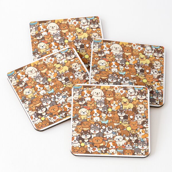 Item preview, Cute Dog Pattern Kawaii Puppy Seamless Background Design designed and sold by MonkiFlipp.