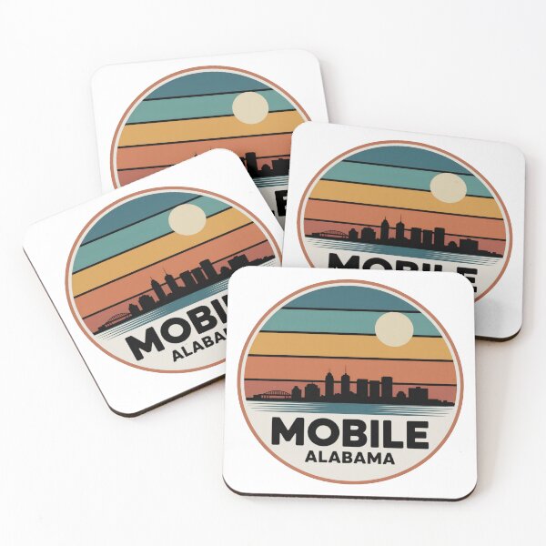 Item preview, Mobile Alabama: Retro Coastal Skyline designed and sold by CircinusStore.