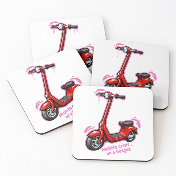 Item preview, Midlife Crisis Scooter Funny Illustration designed and sold by madebysiwa.