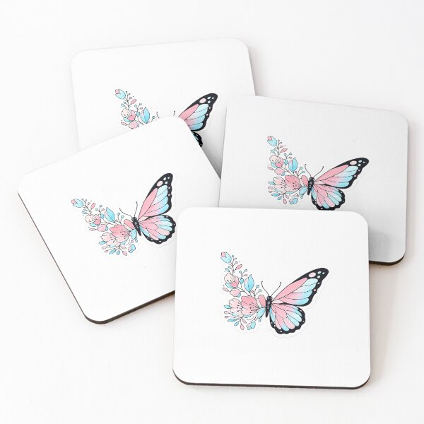 Item preview, Pink Sky Blue Butterfly Sticker. designed and sold by Obscoria.