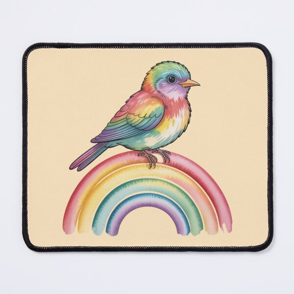 Item preview, Rainbow bird perched on a watercolor rainbow arc designed and sold by 123ks.