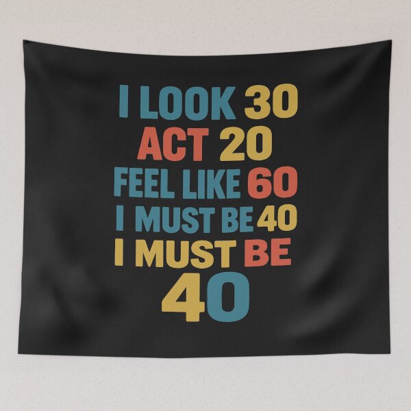 Item preview, I Look 30 Act 20 Feel Like 60 Funny 40th Birthday Quote designed and sold by DonaldMcCullum.