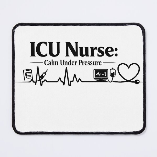 Item preview, ICU Nurse – Calm Under Pressure | Medical Typography Design designed and sold by mbmstores.