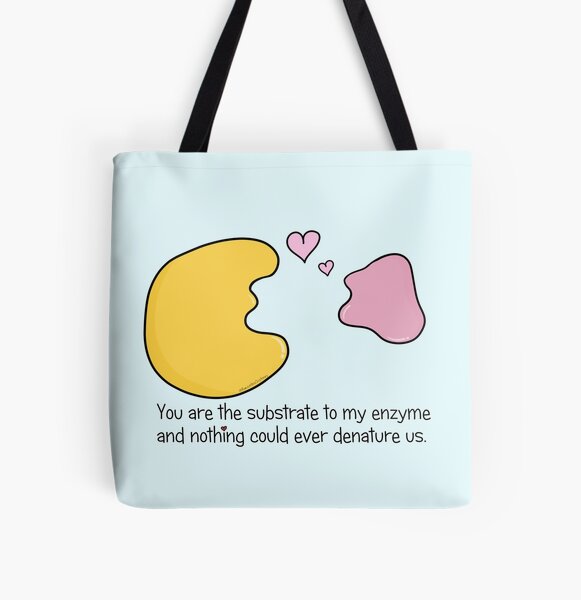 Enzyme and Substrate Love Story All Over Print Tote Bag