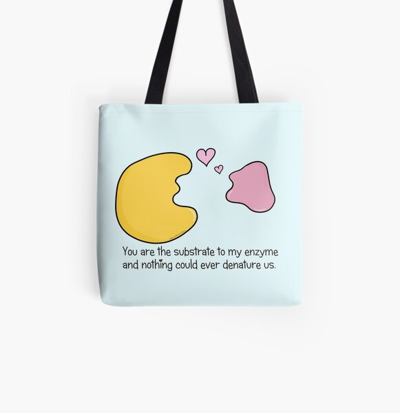 Enzyme and Substrate Love Story All Over Print Tote Bag