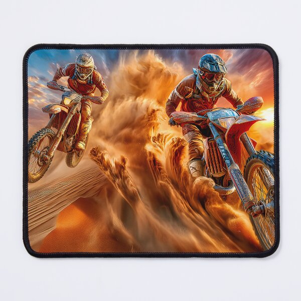Item preview, Daring Bikers Race Through Desert Sandstorm at Sunset designed and sold by Artessie.