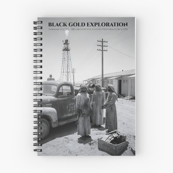 Item preview, Black Gold Exploration: Dammam Oil Field 1956 designed and sold by GoldenVerseArt.