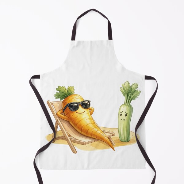 Item preview, Funny Carrot Suntan and Sad Celery at the Beach designed and sold by GreenSpiritShop.