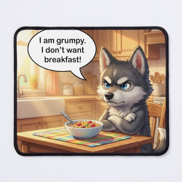 Item preview, Little Husky's morning sulk. designed and sold by MyHappyArtShop.